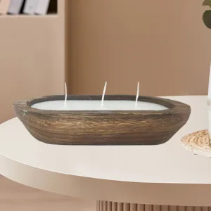 وعاء عجين خشبي، صينية شمعة، أوعية زخرفية، ديكور منزلي، وعاء فواكه مستطيل، طاولة مطبخ، نحت ريفي